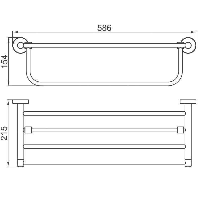 Полка для полотенец Ledeme L71724, 60 см — изображение 2