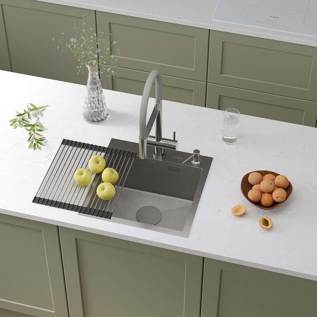 Кухонная мойка Roxen Simple 560220-45 сатин/матовая