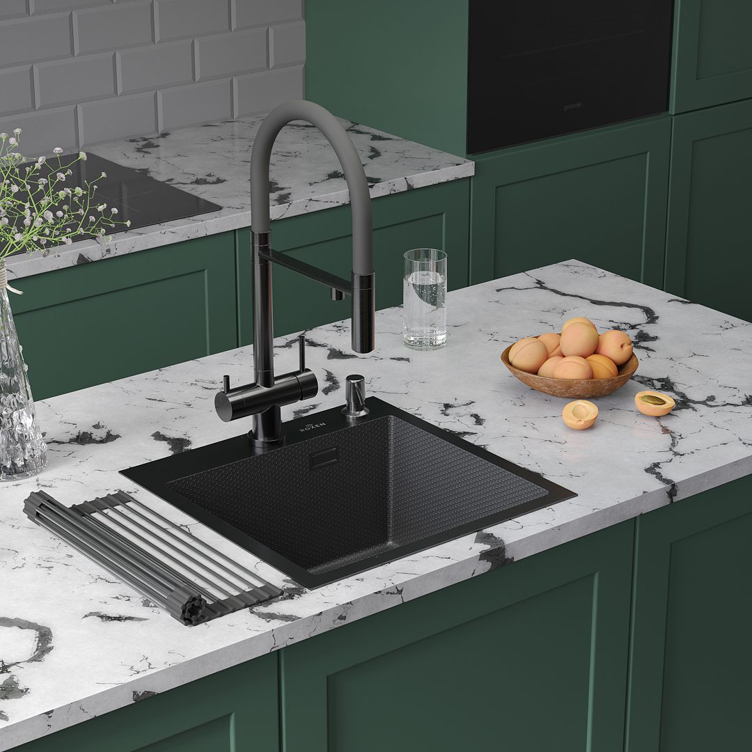 Кухонная мойка Roxen Snake 560220-45-BS графит/декорированная — изображение 2