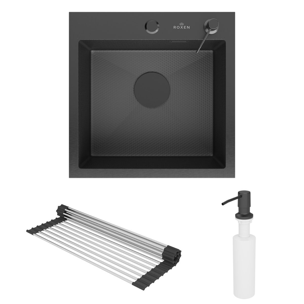 Кухонная мойка Roxen Snake 560220-45-BS графит/декорированная — изображение 4