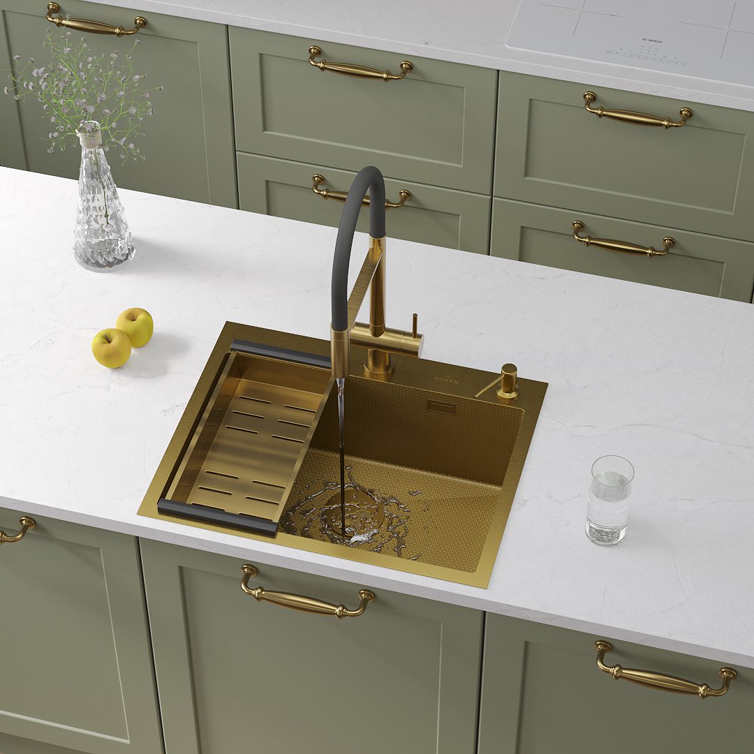 Кухонная мойка Roxen Snake 560220-60-GS золото/декорированная — изображение 6