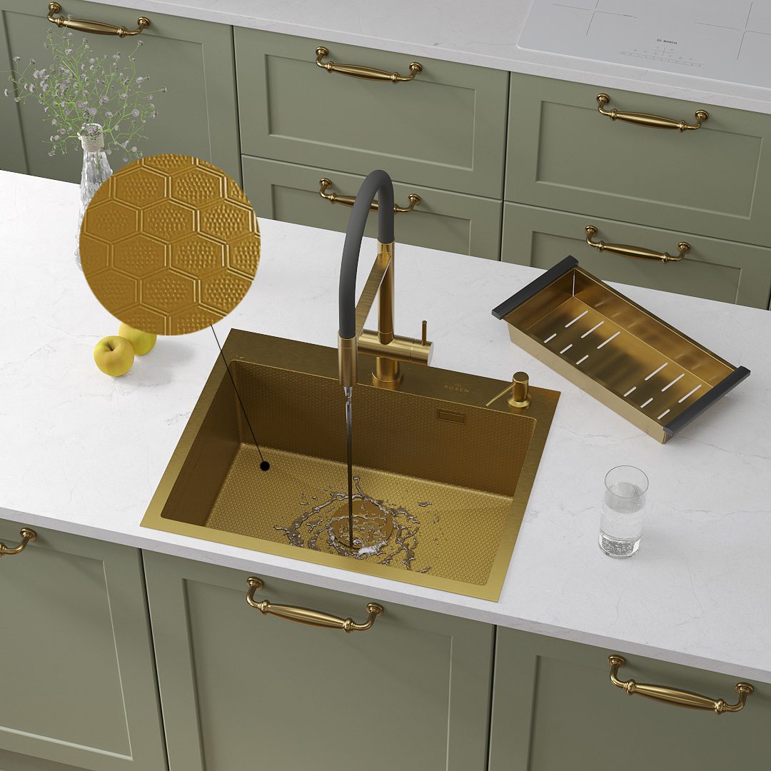 Кухонная мойка Roxen Snake 560220-60-GS золото/декорированная — изображение 2