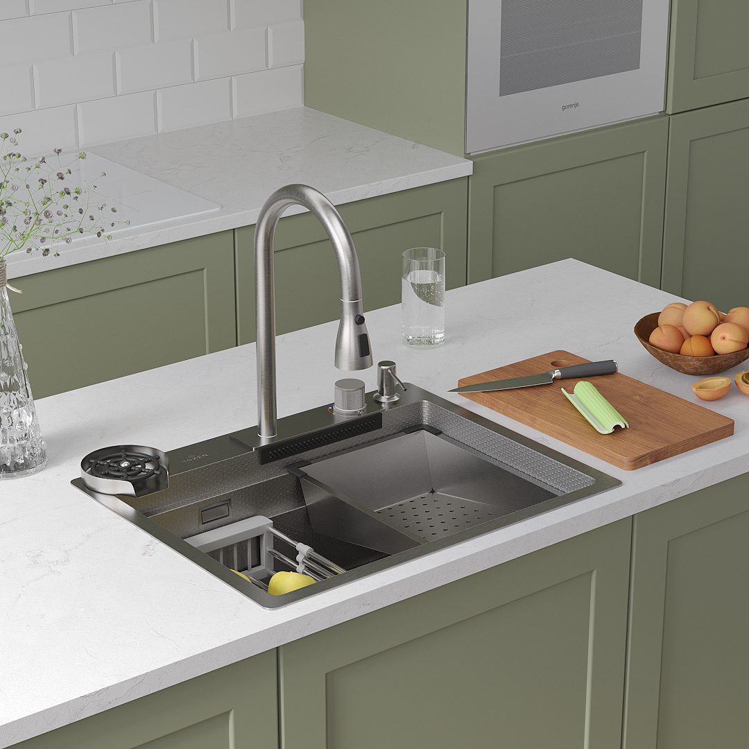 Многофункциональная кухонная мойка Roxen Stage Plus 560250-60-S сатин/декорированная — изображение 5