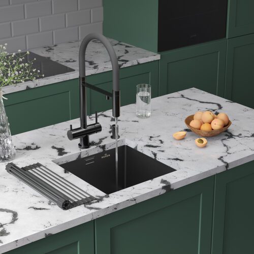 Кухонная мойка Roxen Uno 560210-44B графит/матовая