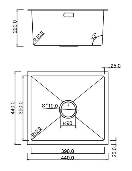 Кухонная мойка Roxen Uno 560210-44B графит/матовая — изображение 6
