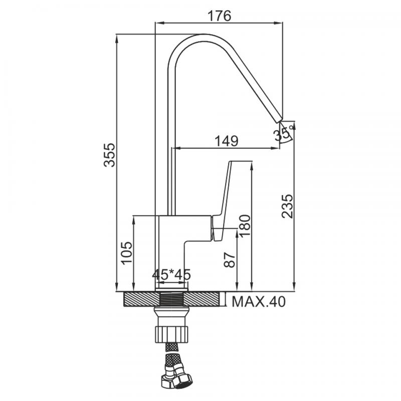 Смеситель для кухни Ledeme L4191 — изображение 2
