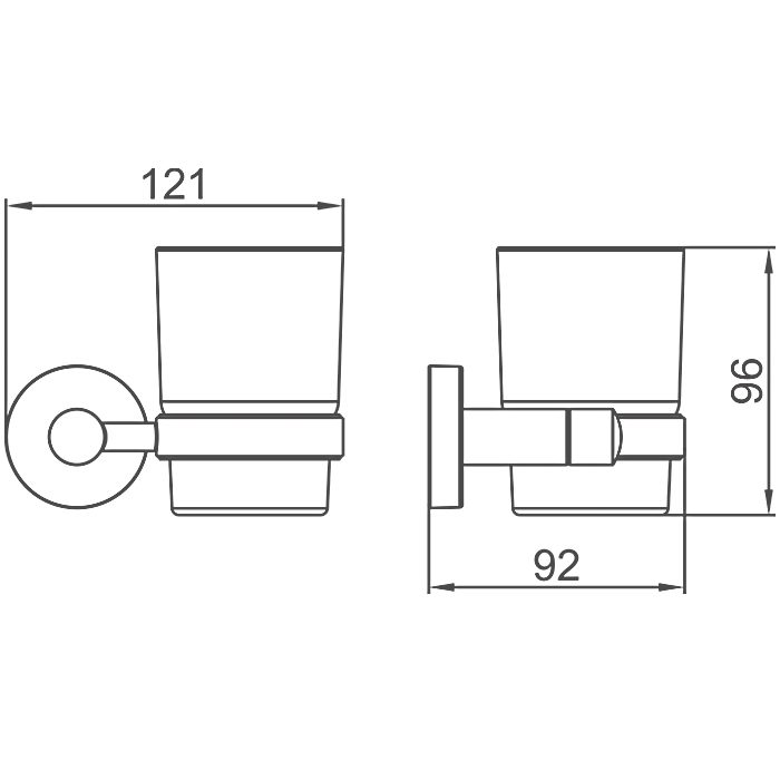 Стакан с настенным держателем Ledeme L71706B, чёрный — изображение 2