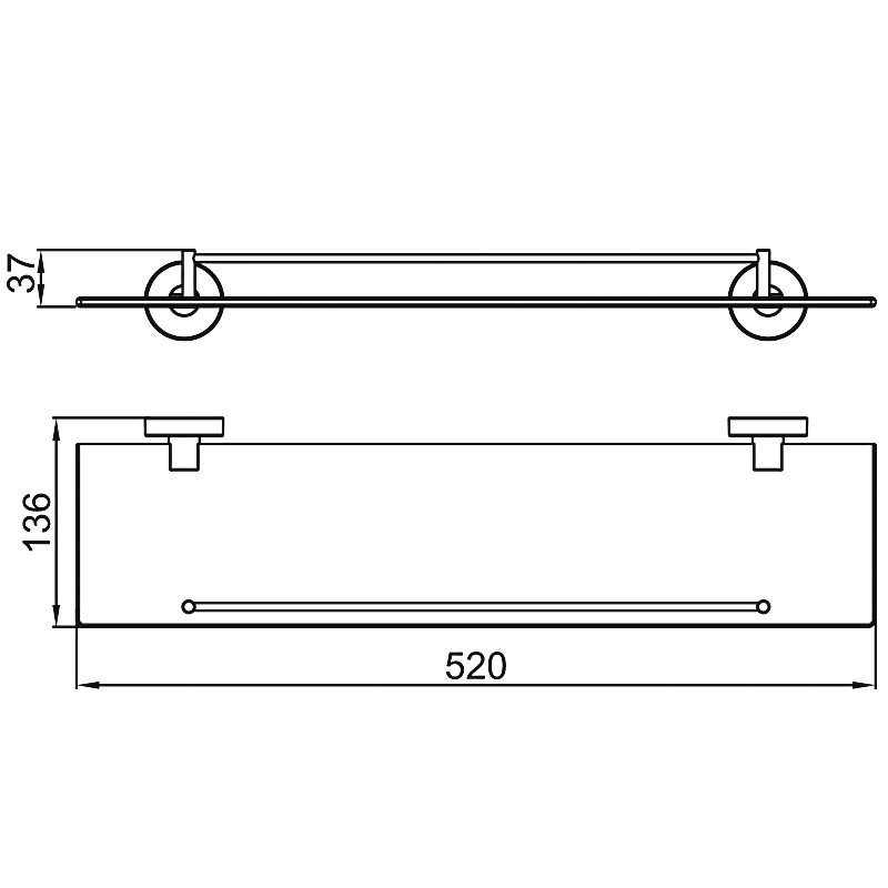 Полка в ванную комнату Ledeme L71707B, чёрный — изображение 2