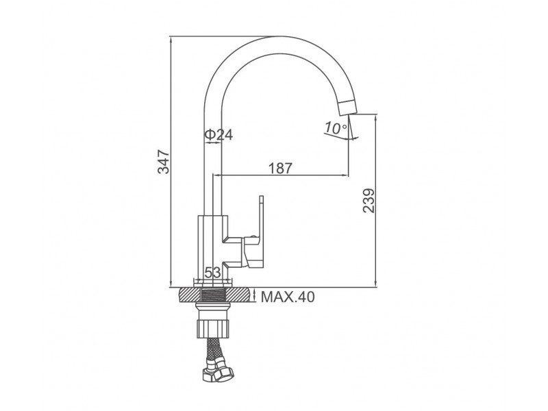 Смеситель для кухни Wisent WG4033B-2, чёрный — изображение 5