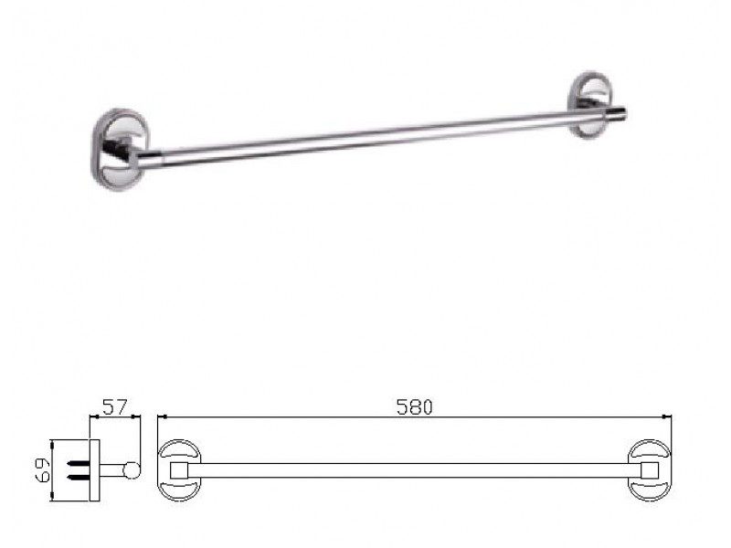 Держатель полотенца Wisent WP2801-1, рейлинг 58см — изображение 2