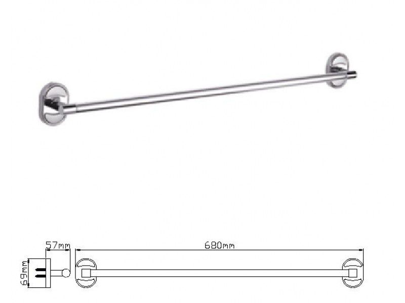 Держатель полотенца Wisent WP2801, рейлинг 68см — изображение 2