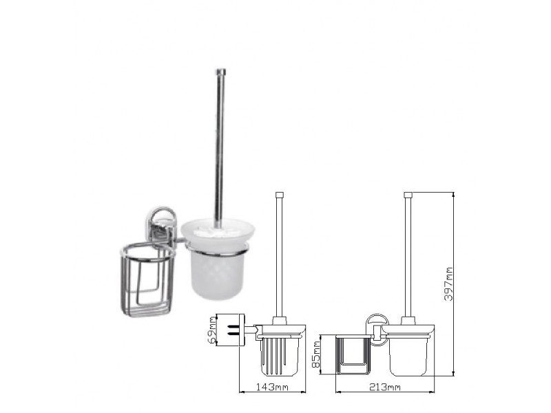 Ёршик для унитаза Wisent WP2810-1, настенный, с держателем дезодоранта — изображение 2