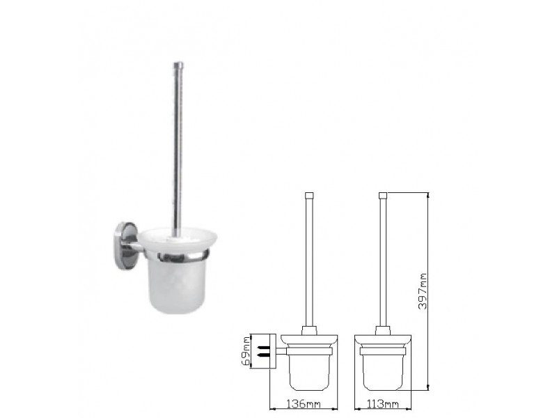 Ёршик для унитаза Wisent WP2810, настенный — изображение 2