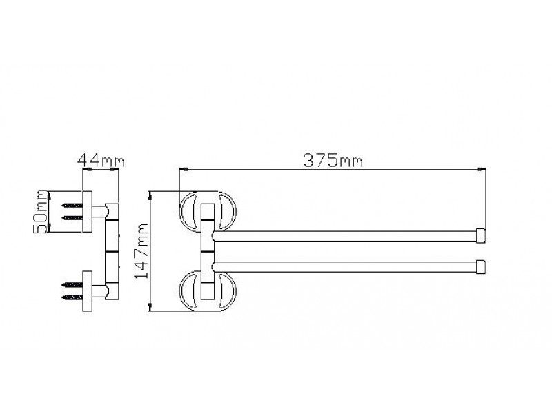 Держатель полотенец Wisent WP2812, "рога" — изображение 2