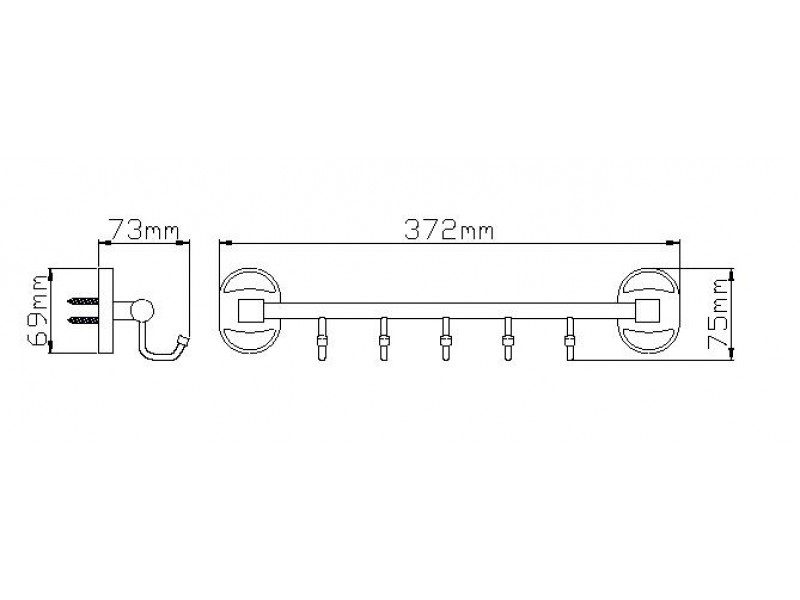 Планка с крючками Wisent WP2816-5 — изображение 2