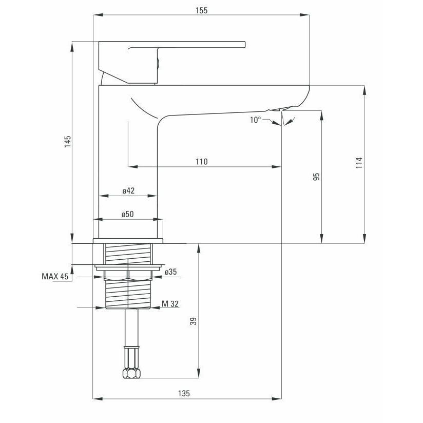 Смеситель для умывальника DEANTE ALPINIA NERO BGA N20M — изображение 2