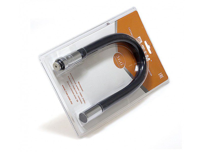 Гибкий излив для кухонного смесителя TIM C-L50-02BK, чёрный — изображение 3