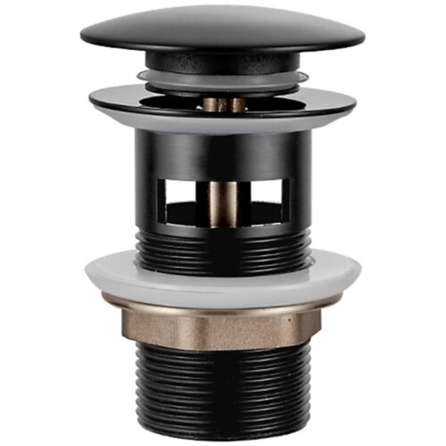 Донный клапан для умывальника Ledeme L65B-2 с переливом, чёрный