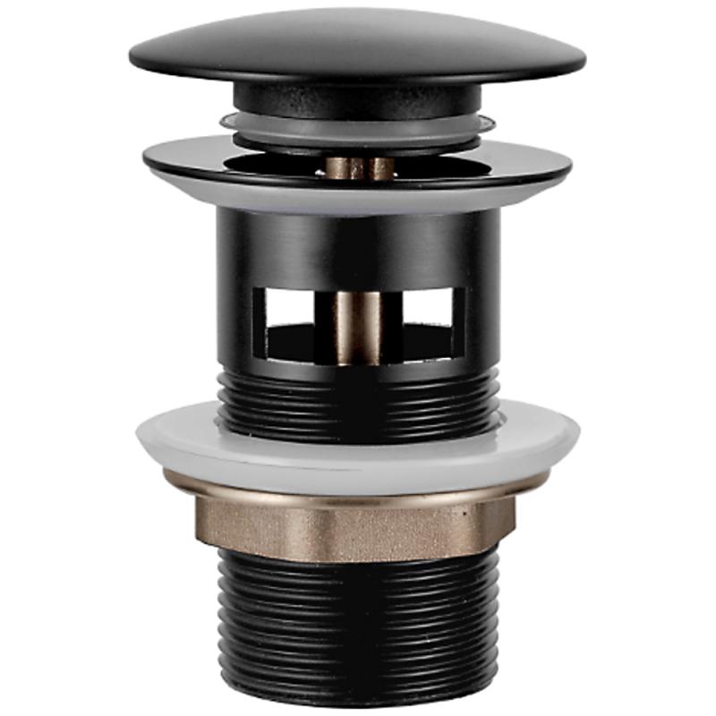 Донный клапан для умывальника Ledeme L65B-2 с переливом, чёрный