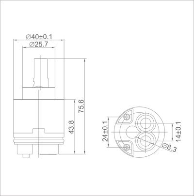 Керамический картридж 40мм Ledeme L50-5, на ножках — изображение 2