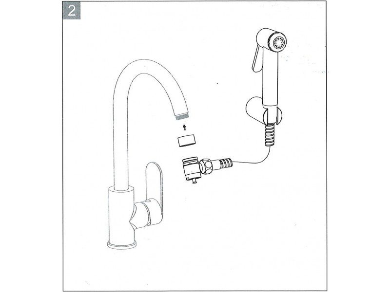Аэратор с выходом для подключения шланга + шланг с г/лейкой Ledeme L74-3 — изображение 6