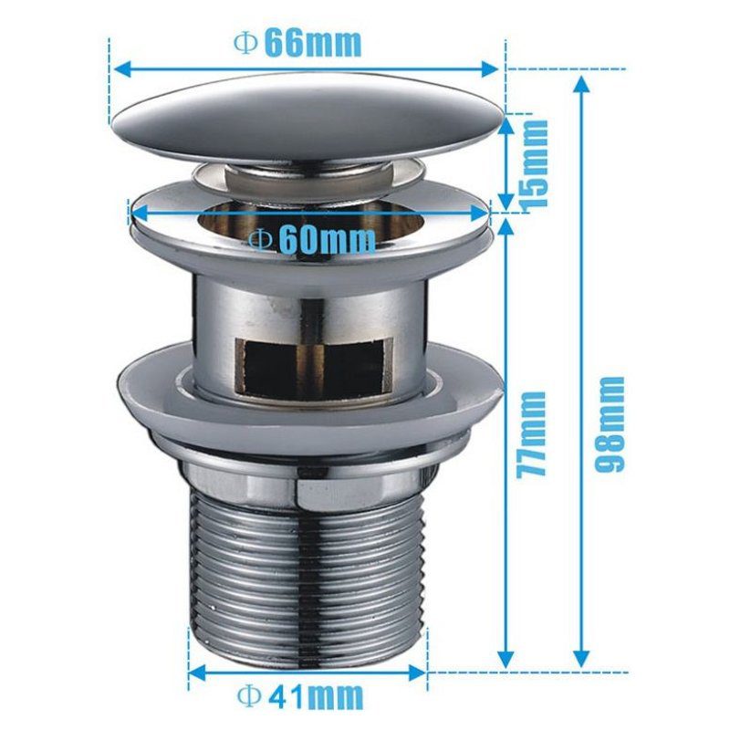 Донный клапан для умывальника Ledeme L65-2 с переливом — изображение 6