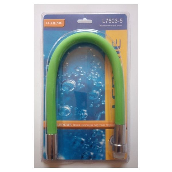 Гибкий излив для кухонного смесителя Ledeme L7503-5, зелёный — изображение 3