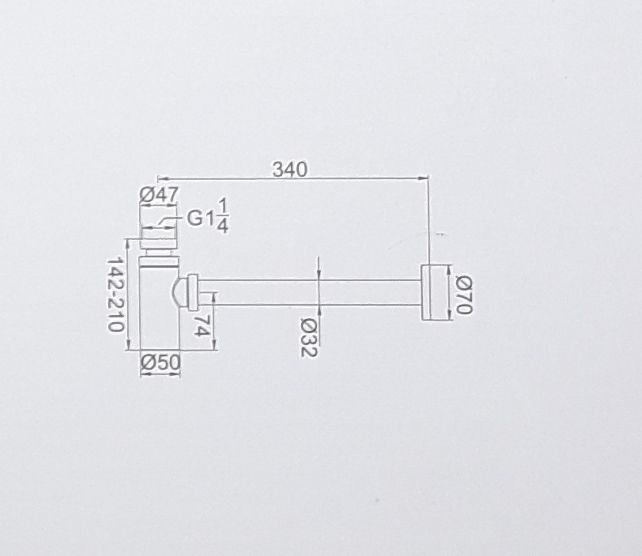 Сифон для умывальника бутылочный G5/4"-32 без донного клапана Ledeme RL81 — изображение 2