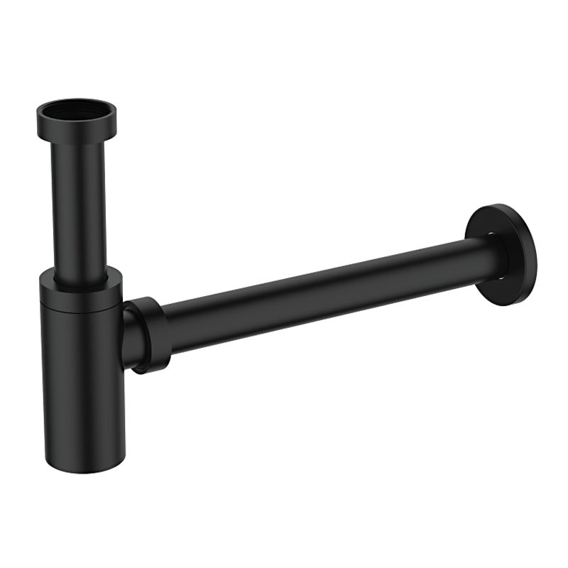 Сифон для умывальника бутылочный G5/4"-32 без донного клапана Ledeme L81B, чёрный