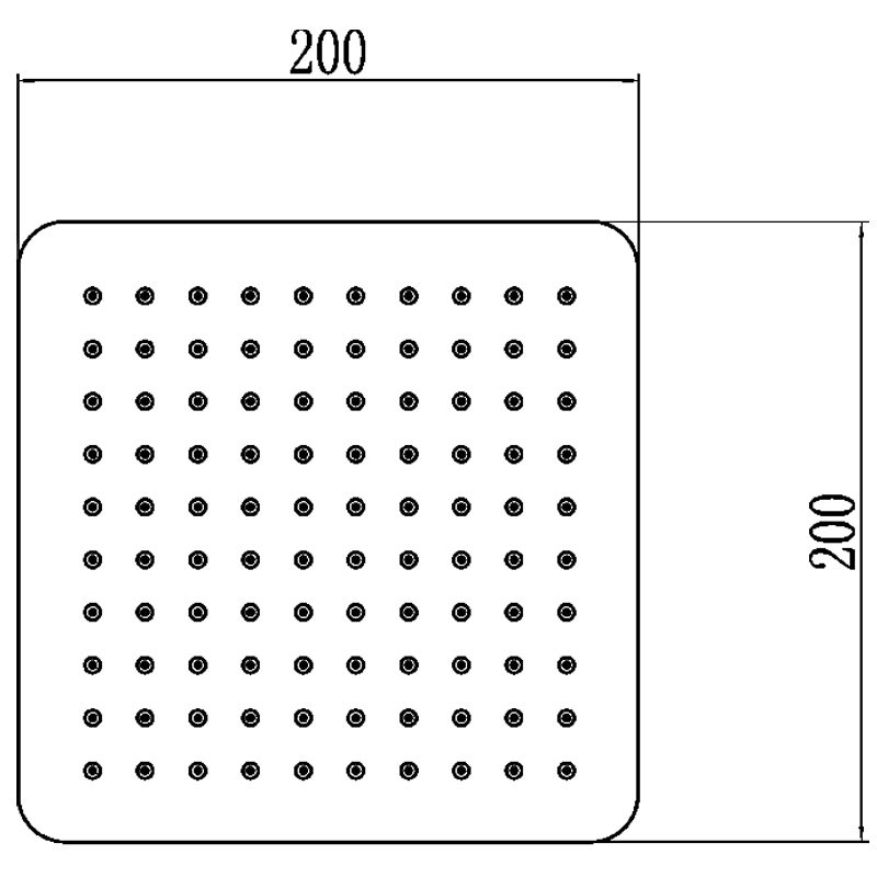 Верхняя лейка 20 x 20 см, тропический душ Ledeme L15B-1, чёрный — изображение 2
