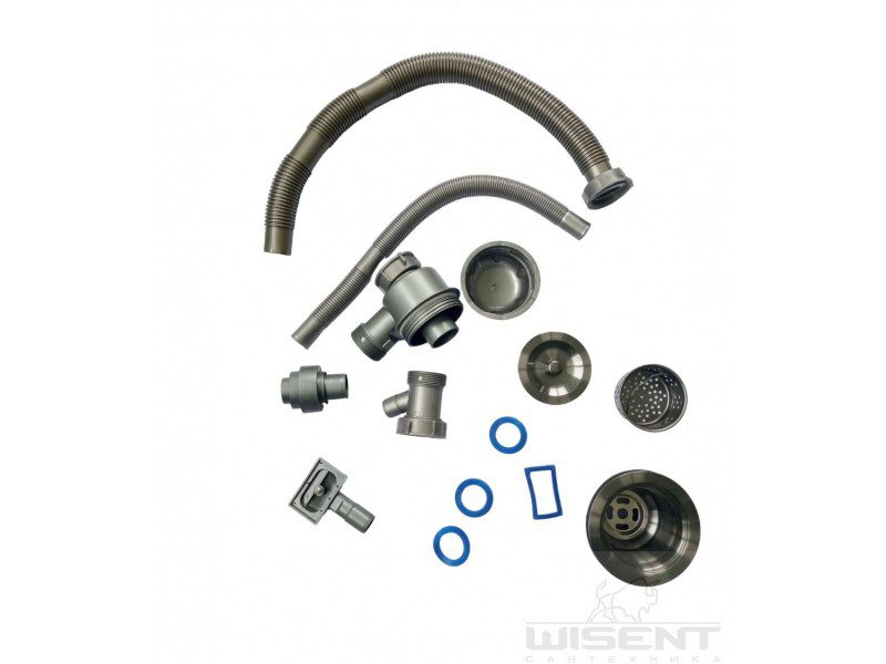 Сифон для кухонной мойки Wisent W02-114B, графит — изображение 4