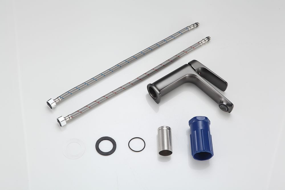 Смеситель для умывальника Frap F1086-9, оружейная сталь — изображение 7