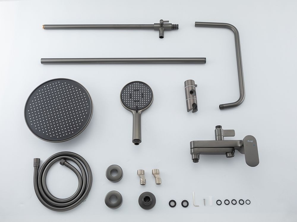 Душевая система Frap F2485-9, оружейная сталь — изображение 8