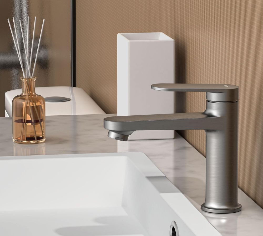 Смеситель для умывальника Frap F1085-9, оружейная сталь — изображение 4