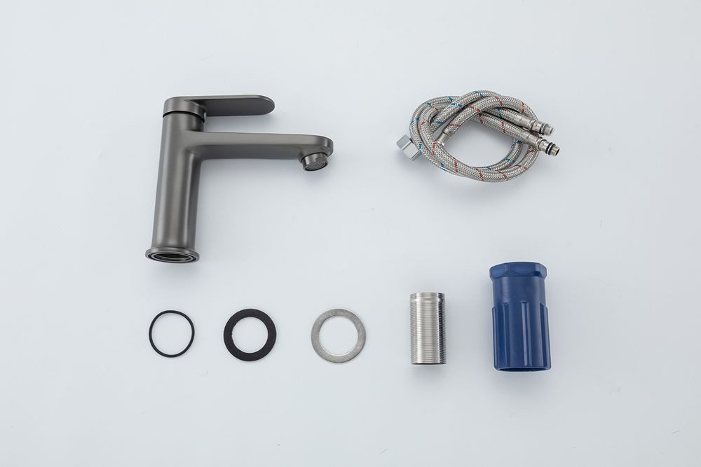 Смеситель для умывальника Frap F1085-9, оружейная сталь — изображение 5