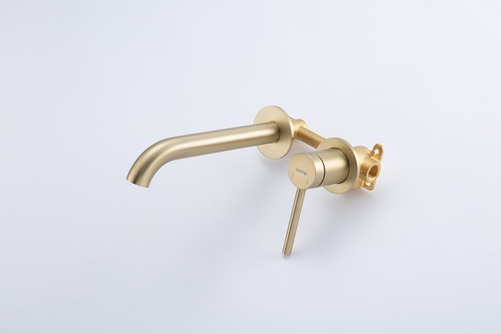 Смеситель скрытого монтажа для умывальника Gappo G1206-3, золотой сатин — изображение 6