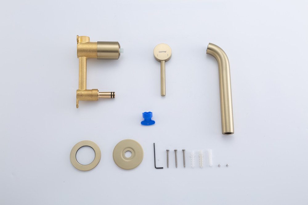 Смеситель скрытого монтажа для умывальника Gappo G1206-3, золотой сатин — изображение 7