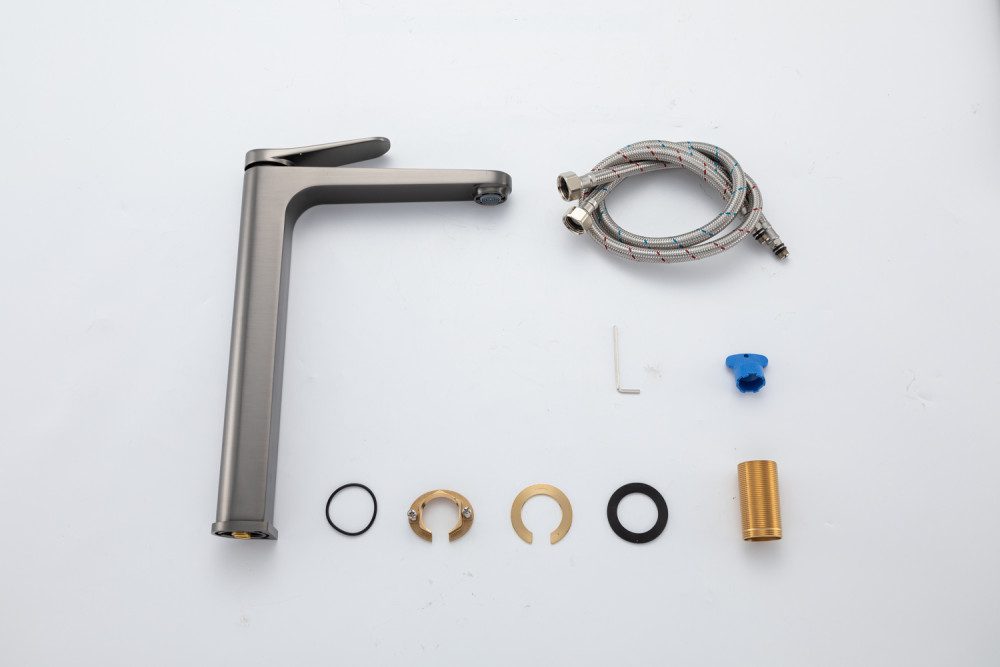 Смеситель для умывальника Gappo G1010-29, оружейная сталь — изображение 8