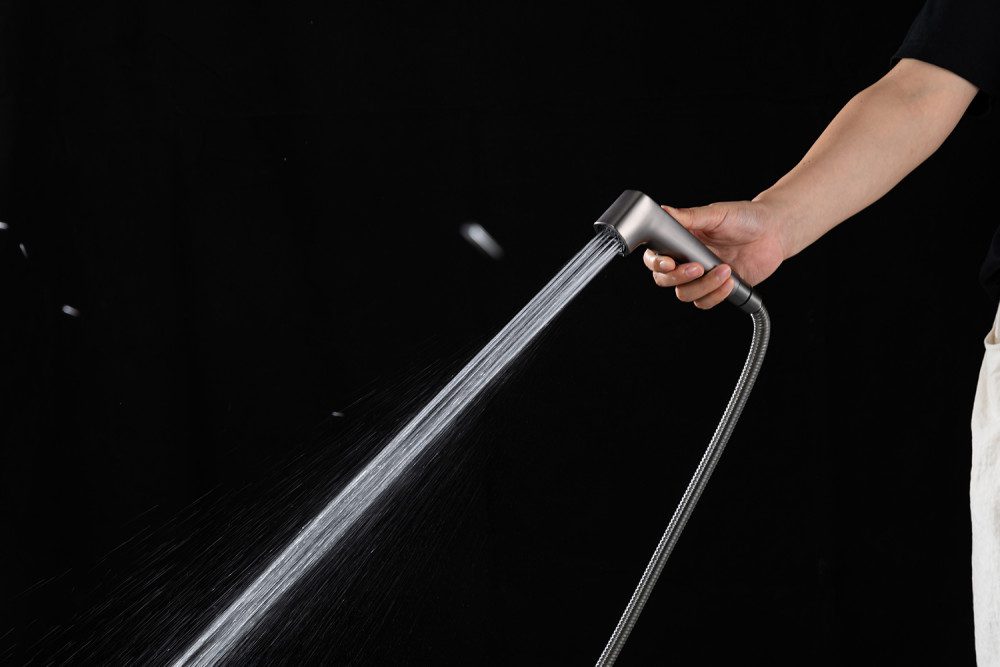 Смеситель скрытого монтажа для гигиенического душа Frap F2076-9, оружейная сталь — изображение 6