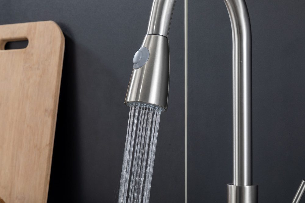 Смеситель для кухни с выдвижным изливом Frap F60991-5, сатин — изображение 8