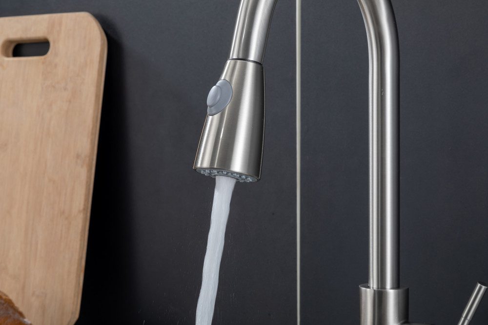 Смеситель для кухни с выдвижным изливом Frap F60991-5, сатин — изображение 9