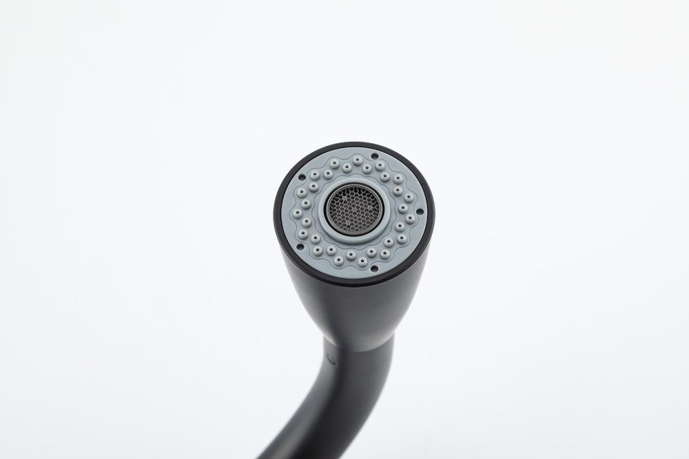 Смеситель для кухни с выдвижным изливом Frap F60991-6, чёрный — изображение 5