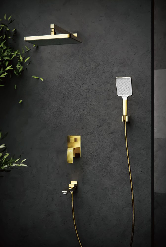 Душевая система скрытого монтажа Frap F7176-3, золотой сатин — изображение 4