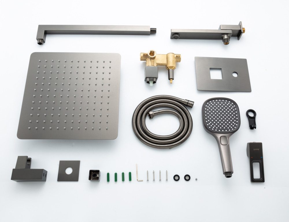 Душевая система скрытого монтажа Gappo G7117-9, оружейная сталь — изображение 5