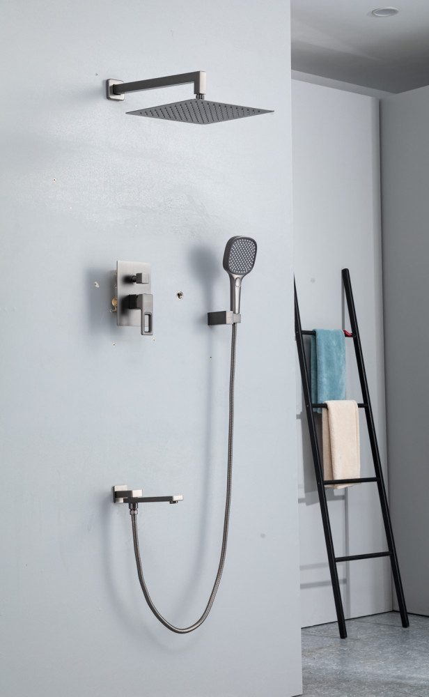 Душевая система скрытого монтажа Gappo G7117-9, оружейная сталь — изображение 3