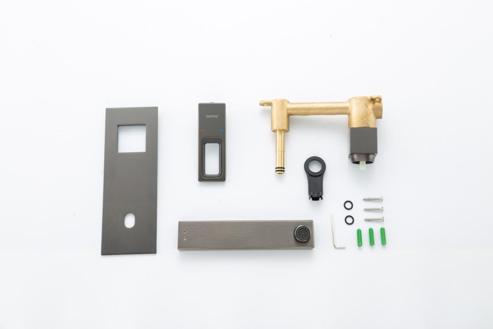 Смеситель скрытого монтажа для умывальника Gappo G1017-19, оружейная сталь — изображение 5