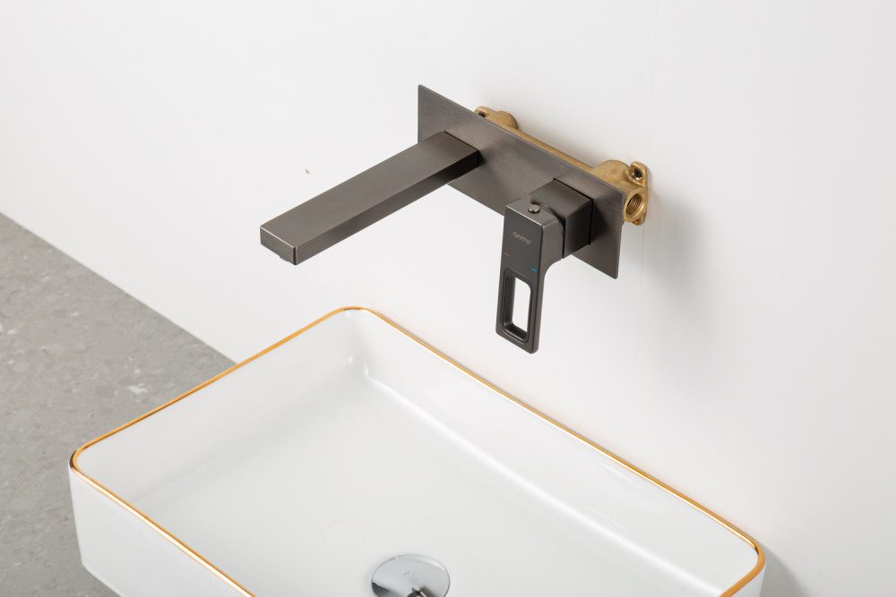 Смеситель скрытого монтажа для умывальника Gappo G1017-19, оружейная сталь — изображение 3