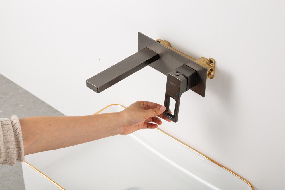 Смеситель скрытого монтажа для умывальника Gappo G1017-19, оружейная сталь — изображение 9