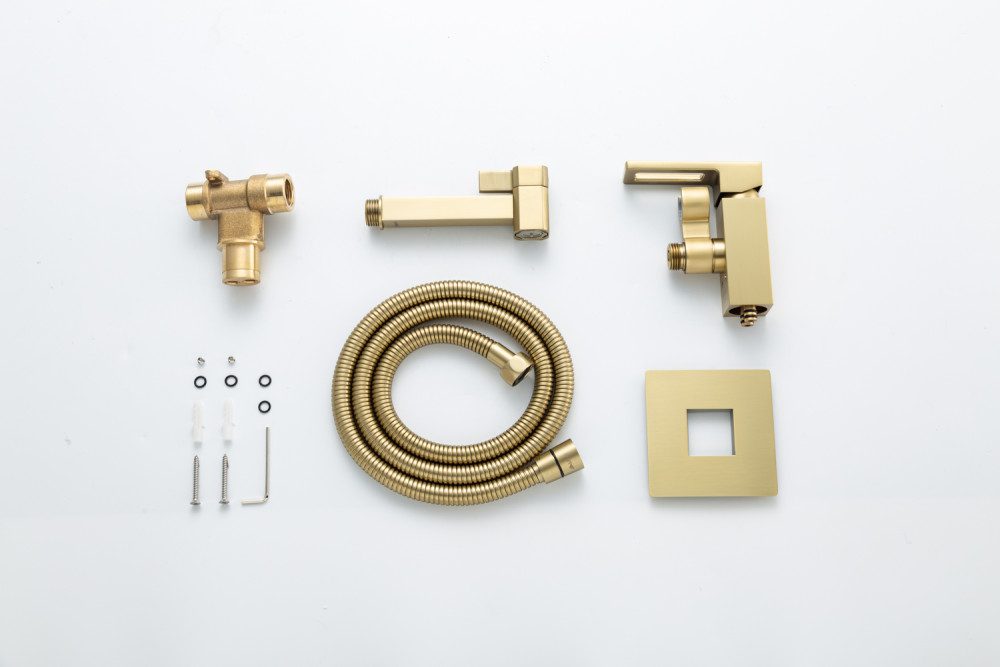 Смеситель скрытого монтажа для гигиенического душа Gappo G7217-13, золотой сатин — изображение 5