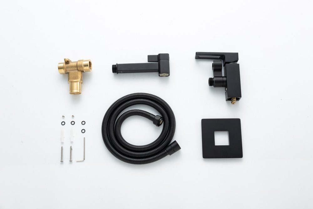 Смеситель скрытого монтажа для гигиенического душа Gappo G7217-16, чёрный — изображение 6